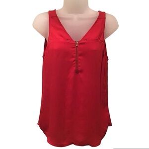 Express Women’s Junior’s Red Tank Shirt Sleeveless Blouse Lightweight Sz XS